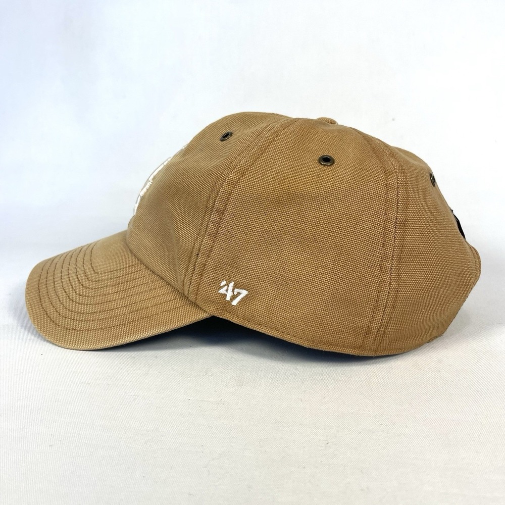 Carhartt x '47 Los Angeles Dodgers Clean Up Hat Brown Duck Canvas Adjustable Cap - Picture 4 of 11
